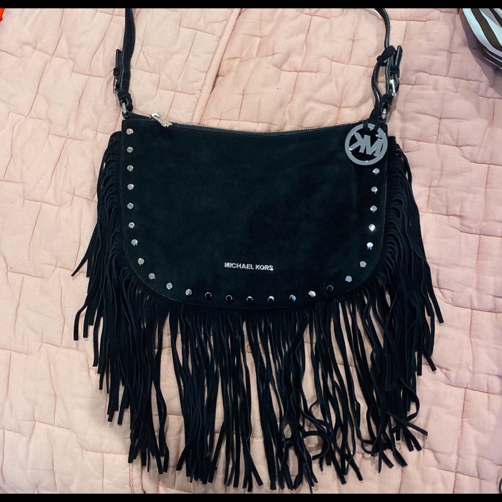 Michael Kors Suede Fringe Shoulder Bag
